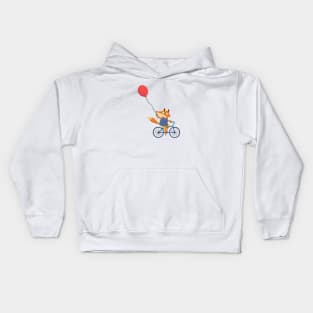 wolf on bike Kids Hoodie